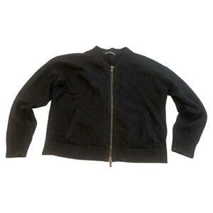 Women's Black Zip-Front Bomber Jacket